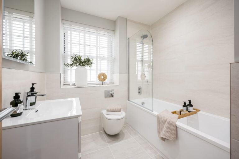A view of the family bathroom inside the Lytchett 4 bedroom home