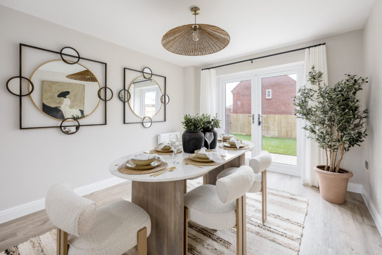 A view of the dining area inside the Lytchett 4 bedroom home