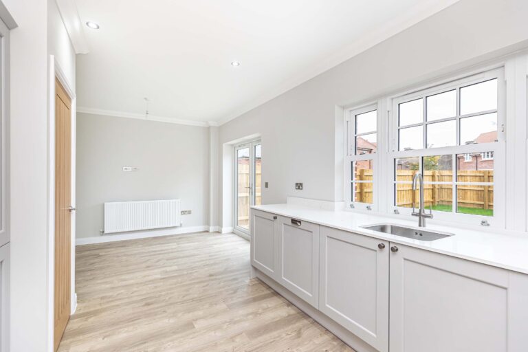 View of the kitchen and dining area inside Plot 110 at Rivers Edge in Wimborne