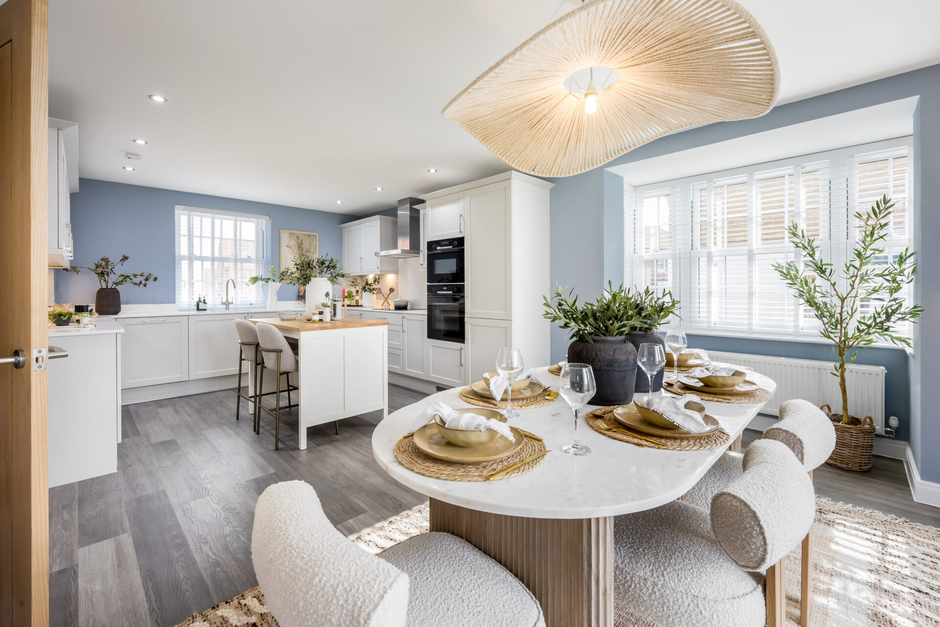 The kitchen and dining area inside the 4 bedroom Pulham show home.