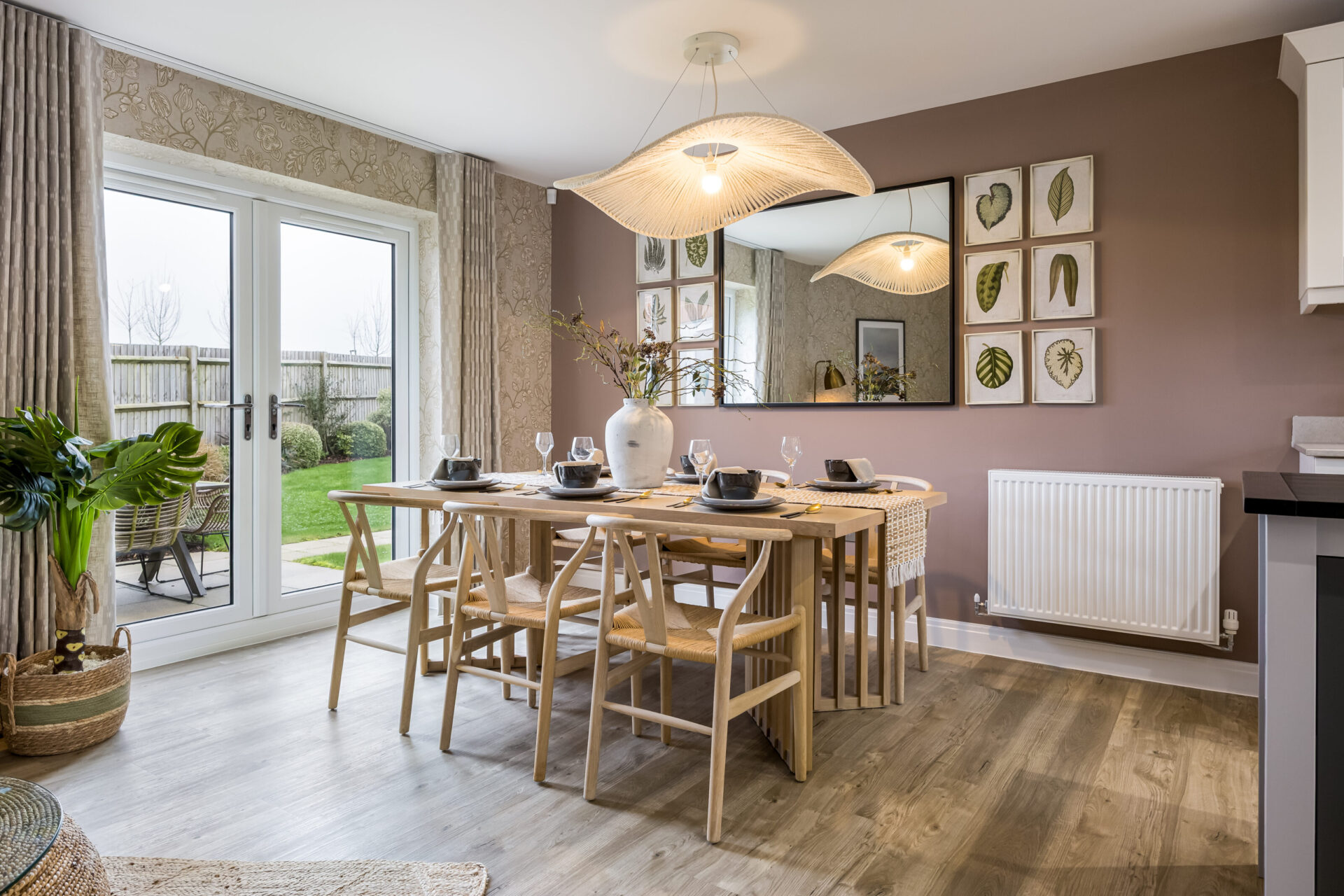The dining area inside the Regis home